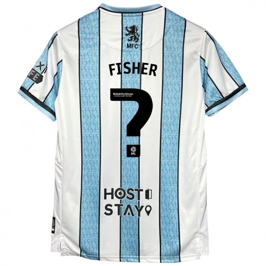 Niño Camiseta Nathan Fisher #0 Blanco Azul 2ª Equipación 2024/25 La Camisa Argentina