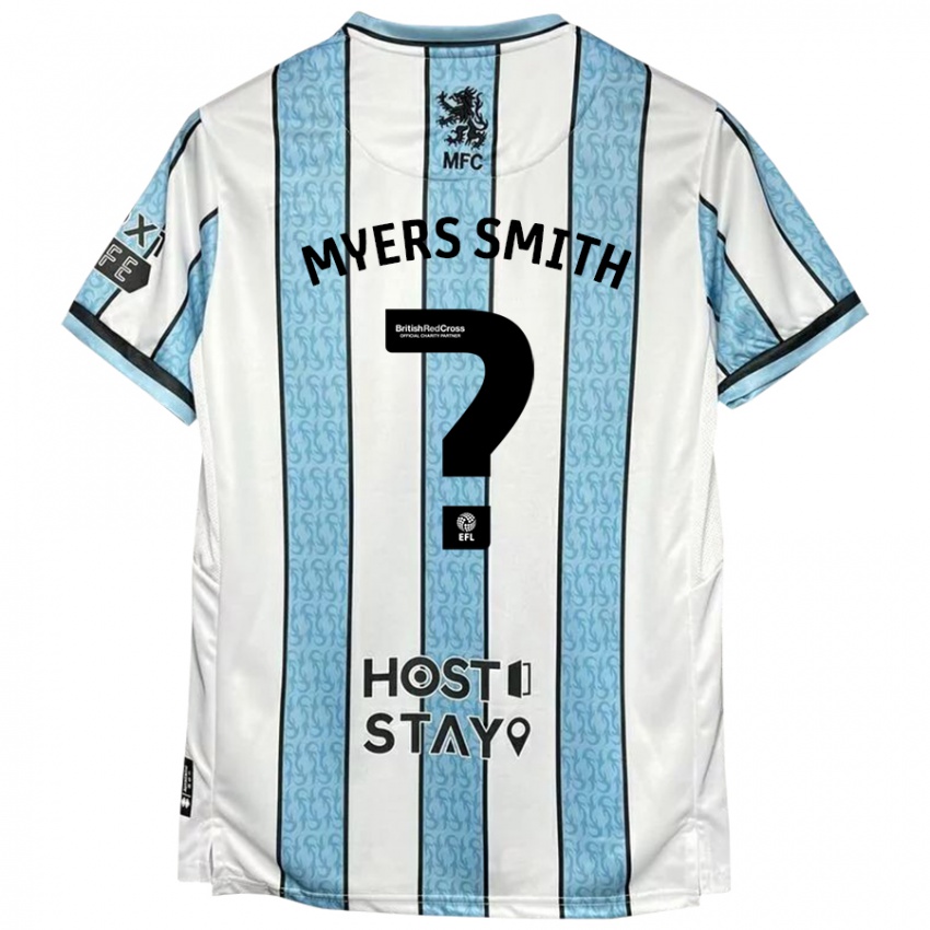 Niño Camiseta Alfie Myers-Smith #0 Blanco Azul 2ª Equipación 2024/25 La Camisa Argentina