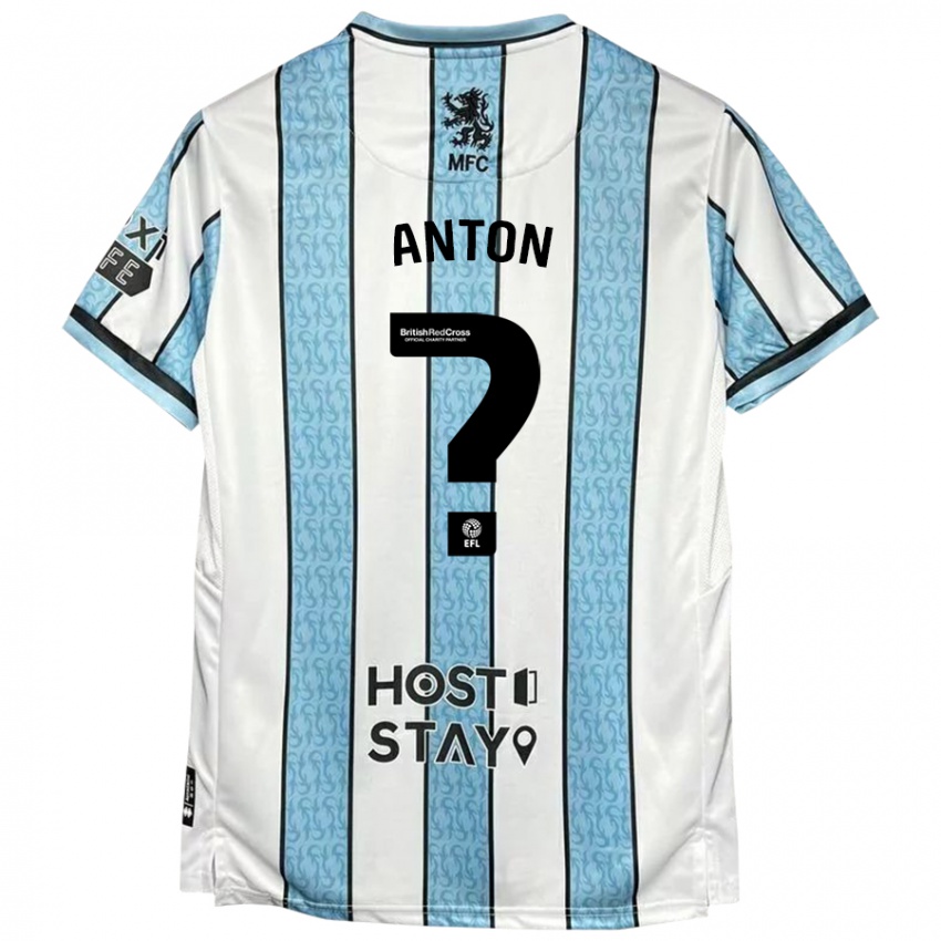 Niño Camiseta Anton Palmer #0 Blanco Azul 2ª Equipación 2024/25 La Camisa Argentina