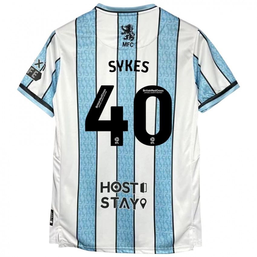 Niño Camiseta Cain Sykes #40 Blanco Azul 2ª Equipación 2024/25 La Camisa Argentina