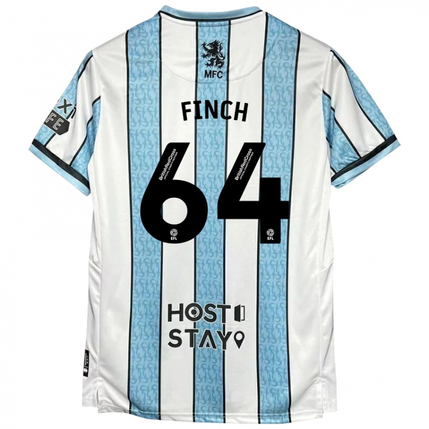 Niño Camiseta Sonny Finch #64 Blanco Azul 2ª Equipación 2024/25 La Camisa Argentina