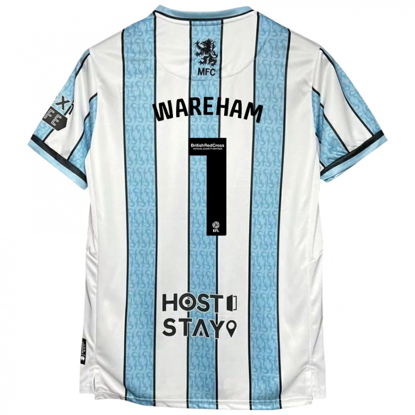 Niño Camiseta Laura Wareham #1 Blanco Azul 2ª Equipación 2024/25 La Camisa Argentina