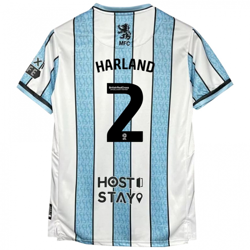 Niño Camiseta Jane Harland #2 Blanco Azul 2ª Equipación 2024/25 La Camisa Argentina