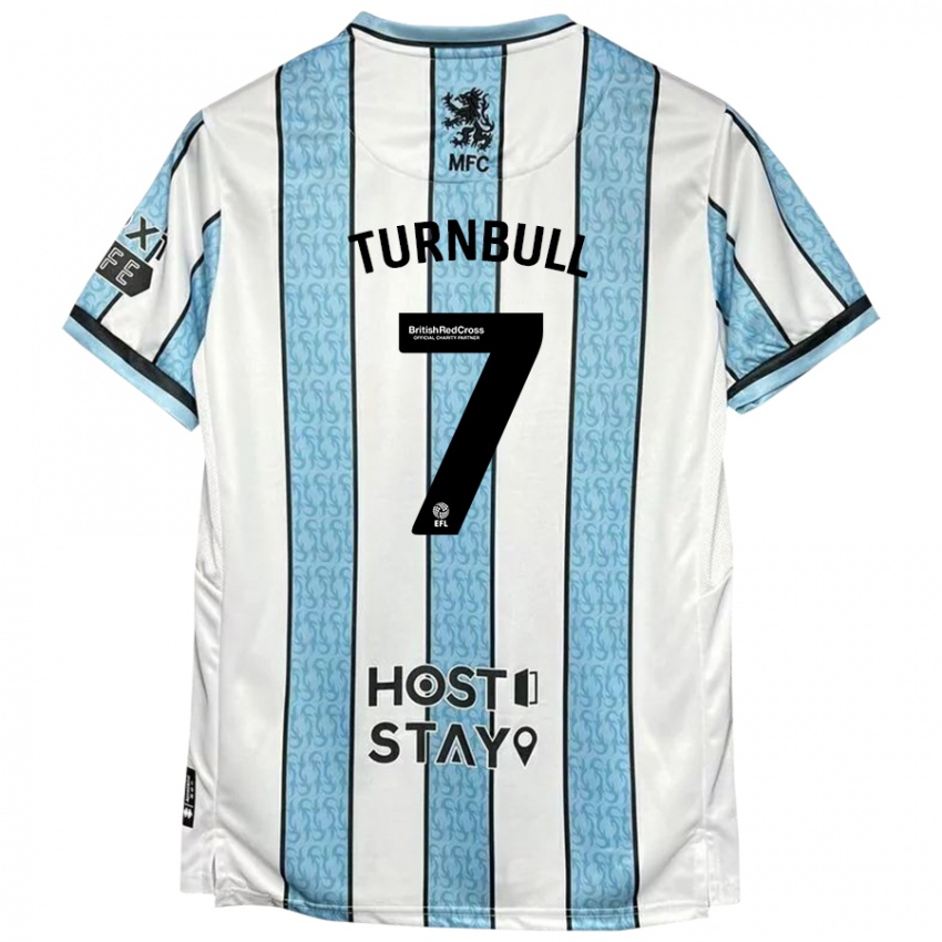 Niño Camiseta Ellen Turnbull #7 Blanco Azul 2ª Equipación 2024/25 La Camisa Argentina