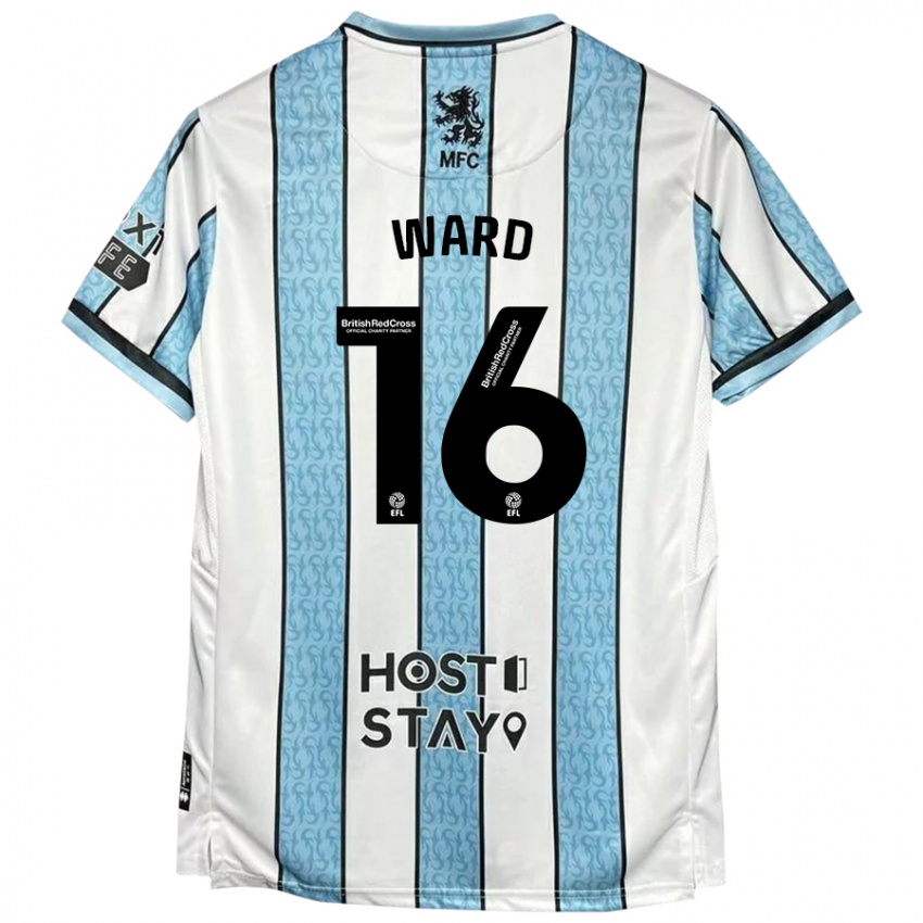 Niño Camiseta Francesca Ward #16 Blanco Azul 2ª Equipación 2024/25 La Camisa Argentina