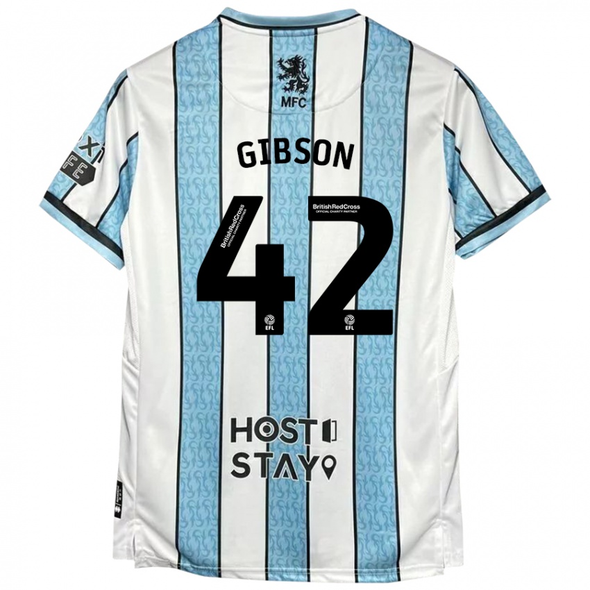 Niño Camiseta Joseph Gibson #42 Blanco Azul 2ª Equipación 2024/25 La Camisa Argentina