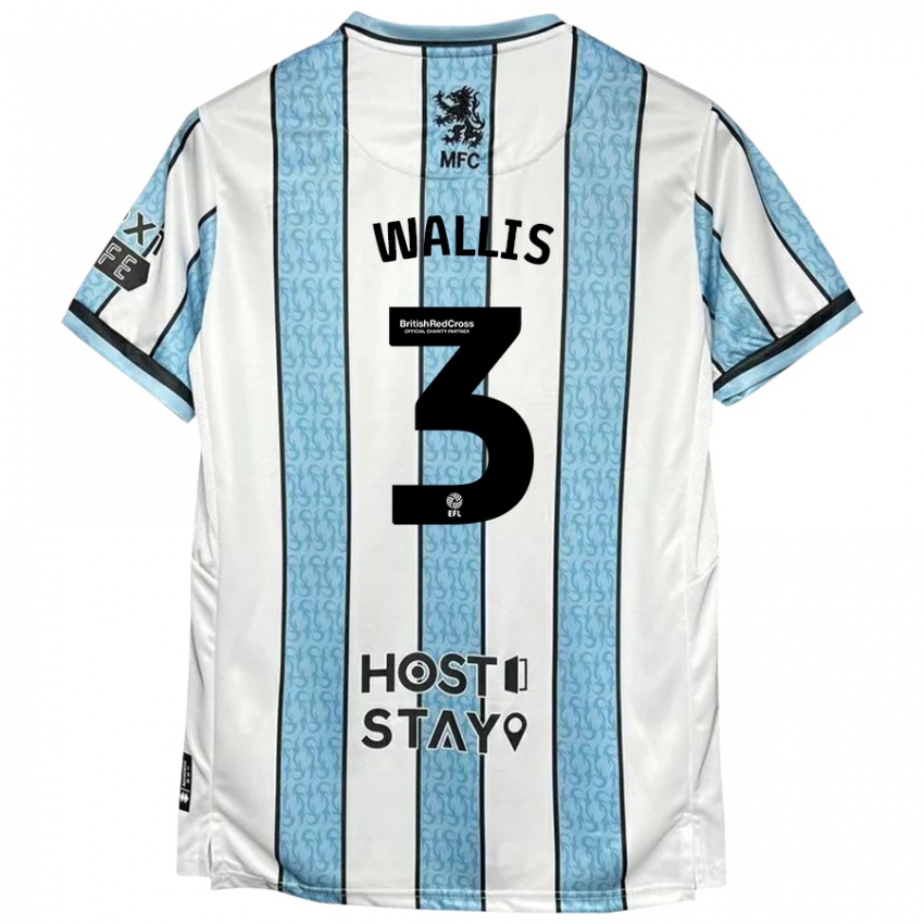 Niño Camiseta Emma Wallis #3 Blanco Azul 2ª Equipación 2024/25 La Camisa Argentina