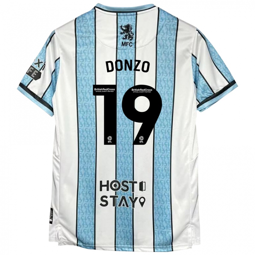 Niño Camiseta Jolie Donzo #19 Blanco Azul 2ª Equipación 2024/25 La Camisa Argentina