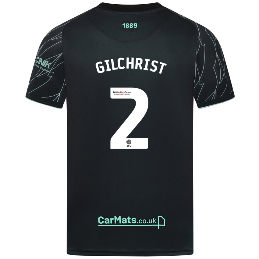 Niño Camiseta Alfie Gilchrist #2 Negro Verde 2ª Equipación 2024/25 La Camisa Argentina