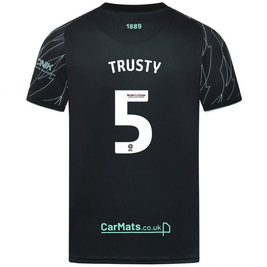 Niño Camiseta Auston Trusty #5 Negro Verde 2ª Equipación 2024/25 La Camisa Argentina