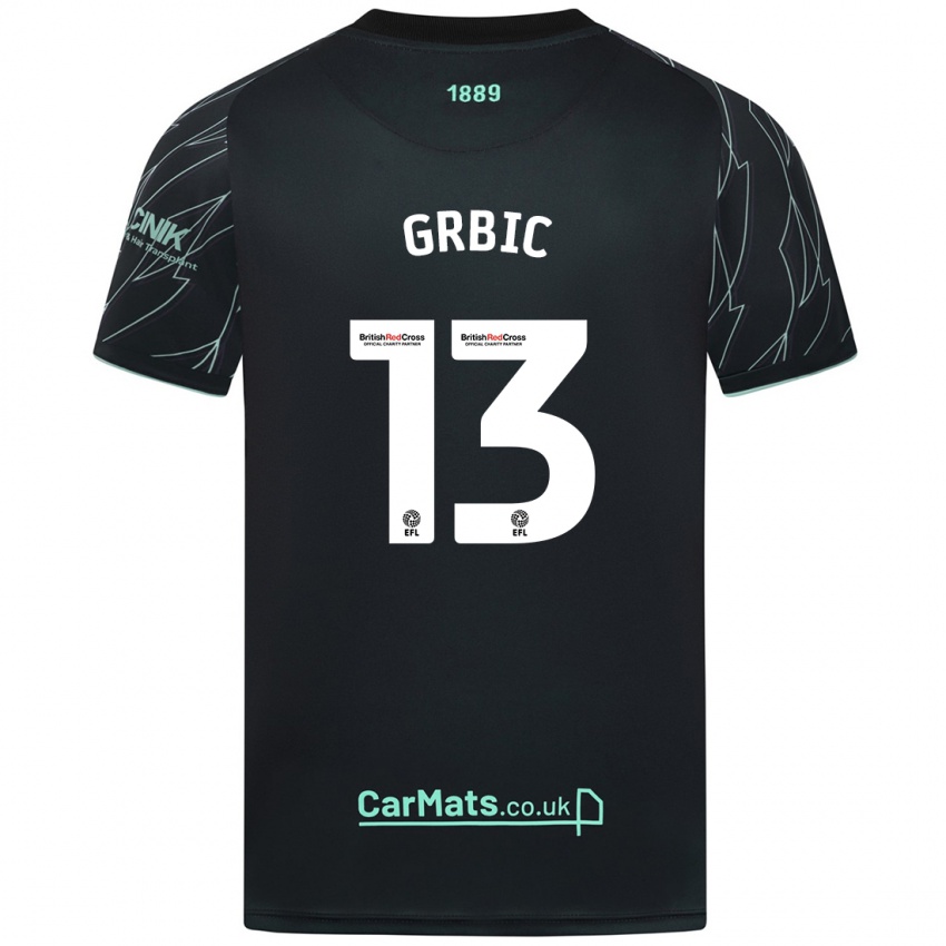 Niño Camiseta Ivo Grbic #13 Negro Verde 2ª Equipación 2024/25 La Camisa Argentina