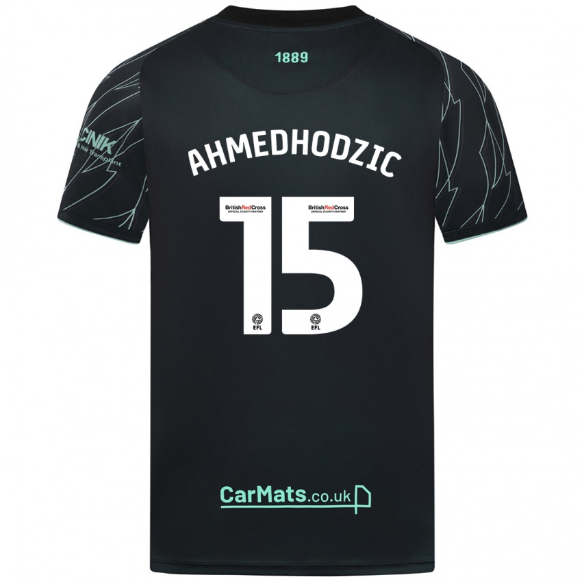 Niño Camiseta Anel Ahmedhodzic #15 Negro Verde 2ª Equipación 2024/25 La Camisa Argentina