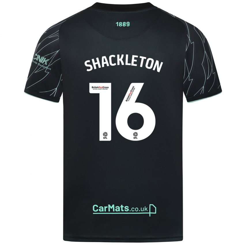 Niño Camiseta Jamie Shackleton #16 Negro Verde 2ª Equipación 2024/25 La Camisa Argentina