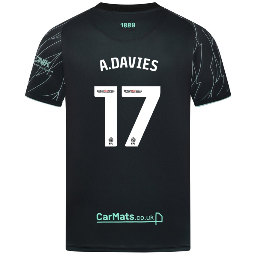 Niño Camiseta Adam Davies #17 Negro Verde 2ª Equipación 2024/25 La Camisa Argentina