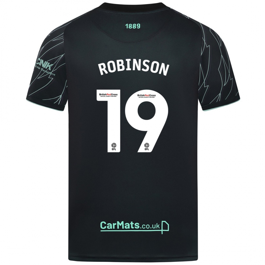 Niño Camiseta Jack Robinson #19 Negro Verde 2ª Equipación 2024/25 La Camisa Argentina