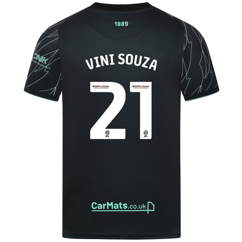 Niño Camiseta Vini Souza #21 Negro Verde 2ª Equipación 2024/25 La Camisa Argentina