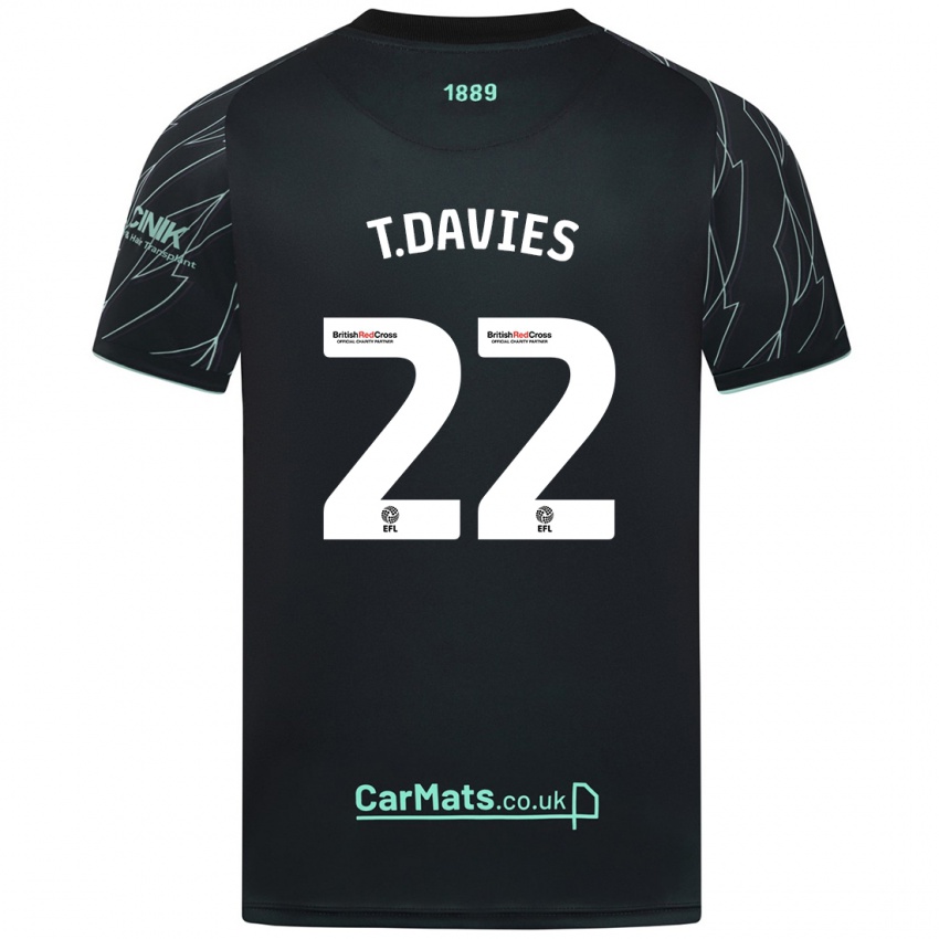 Niño Camiseta Tom Davies #22 Negro Verde 2ª Equipación 2024/25 La Camisa Argentina