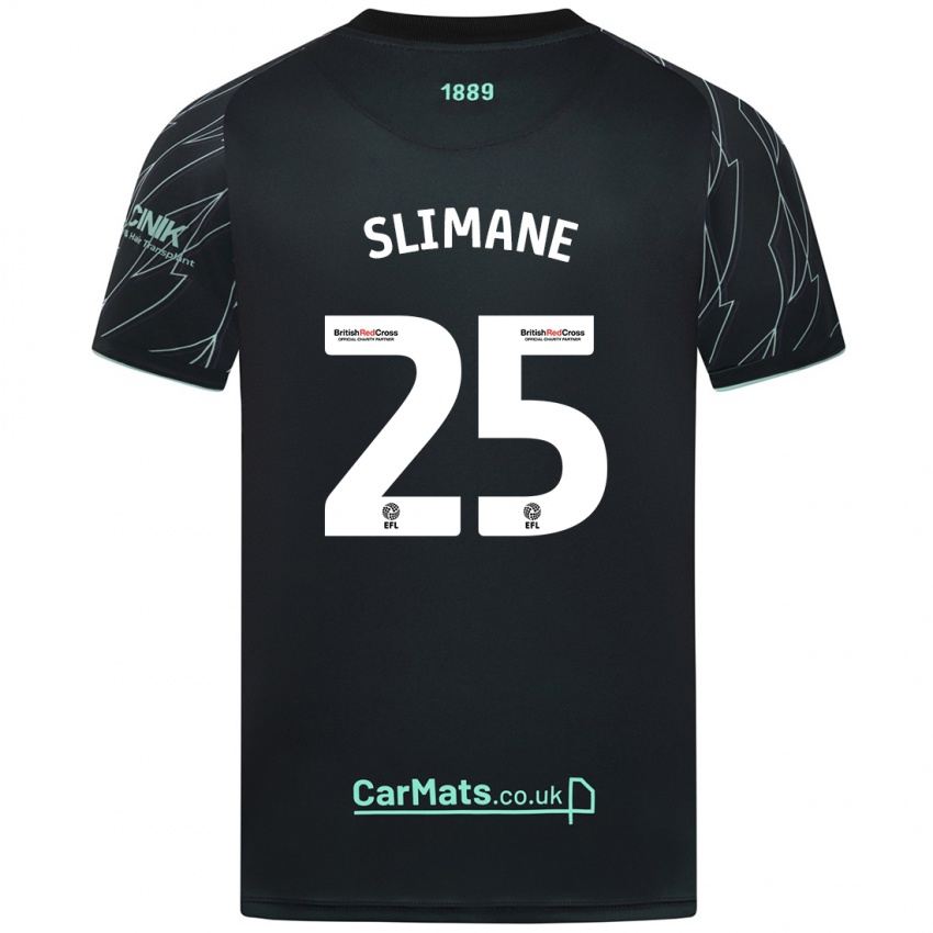 Niño Camiseta Anis Slimane #25 Negro Verde 2ª Equipación 2024/25 La Camisa Argentina