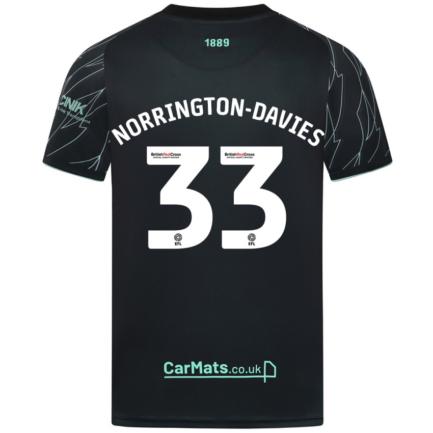 Niño Camiseta Rhys Norrington-Davies #33 Negro Verde 2ª Equipación 2024/25 La Camisa Argentina