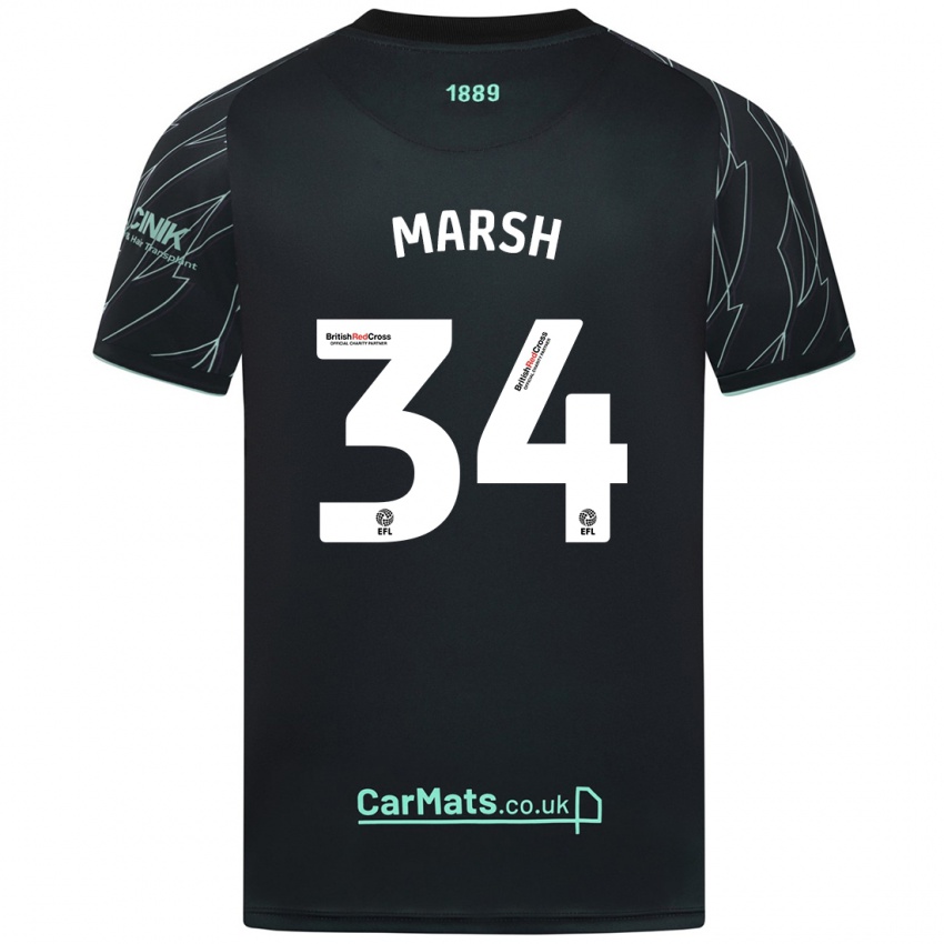 Niño Camiseta Louie Marsh #34 Negro Verde 2ª Equipación 2024/25 La Camisa Argentina