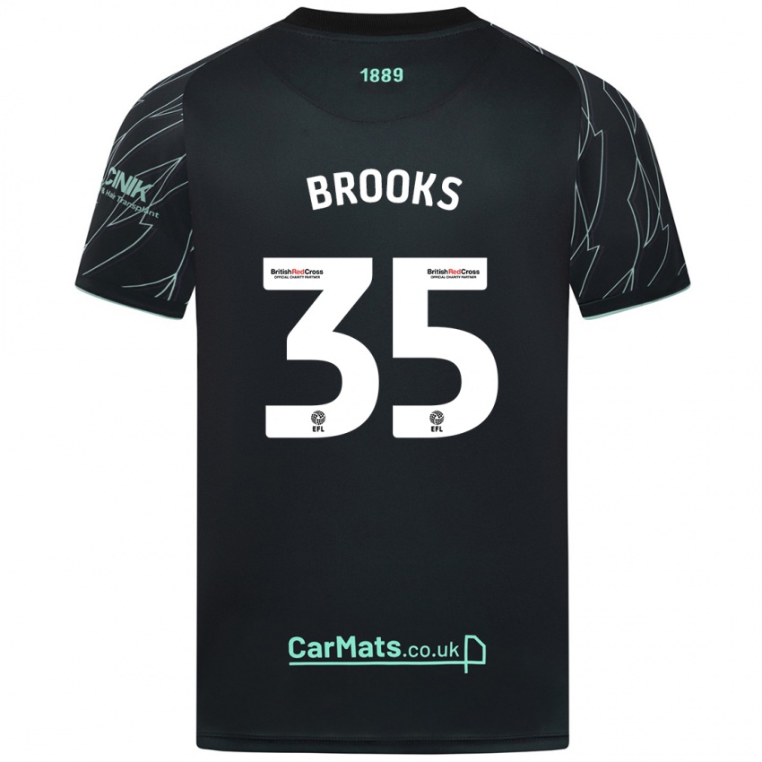 Niño Camiseta Andre Brooks #35 Negro Verde 2ª Equipación 2024/25 La Camisa Argentina