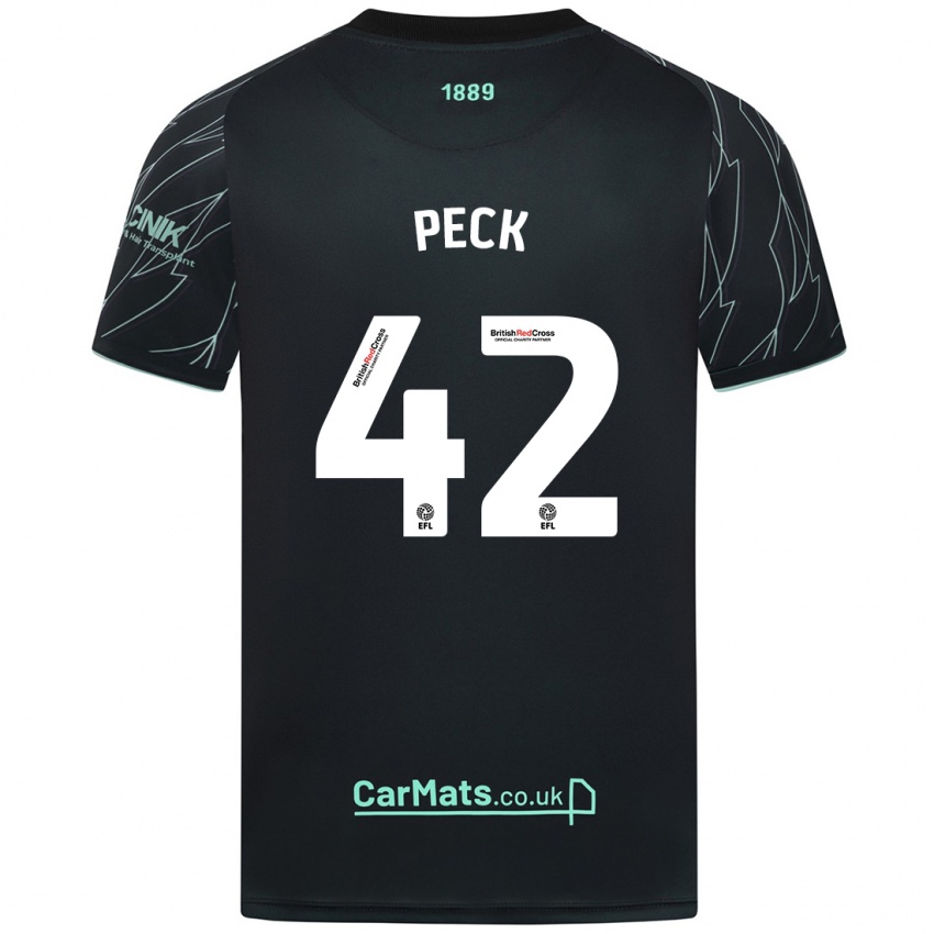 Niño Camiseta Sydie Peck #42 Negro Verde 2ª Equipación 2024/25 La Camisa Argentina