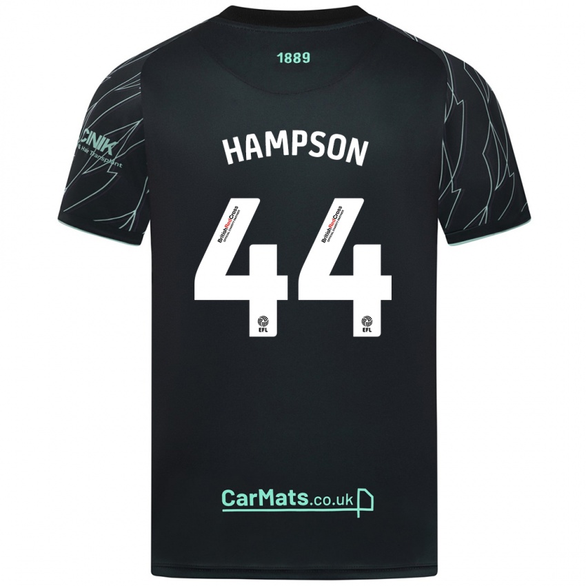 Niño Camiseta Owen Hampson #44 Negro Verde 2ª Equipación 2024/25 La Camisa Argentina