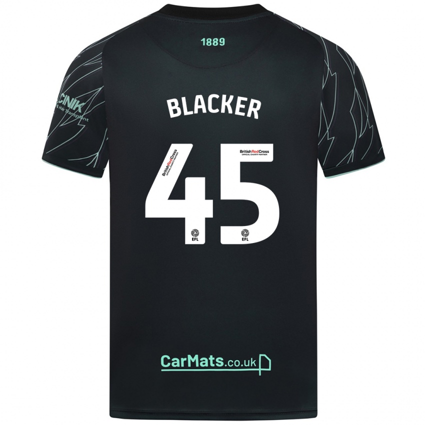 Niño Camiseta Billy Blacker #45 Negro Verde 2ª Equipación 2024/25 La Camisa Argentina