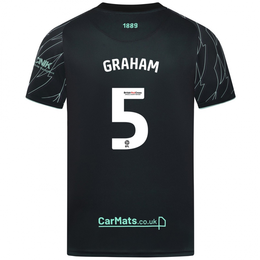 Niño Camiseta Molly Graham #5 Negro Verde 2ª Equipación 2024/25 La Camisa Argentina