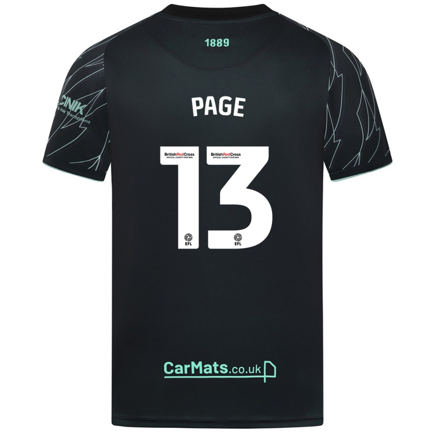 Niño Camiseta Olivia Page #13 Negro Verde 2ª Equipación 2024/25 La Camisa Argentina