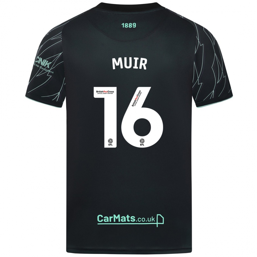 Niño Camiseta Chene Muir #16 Negro Verde 2ª Equipación 2024/25 La Camisa Argentina