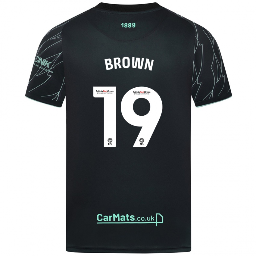 Niño Camiseta Alanta Brown #19 Negro Verde 2ª Equipación 2024/25 La Camisa Argentina