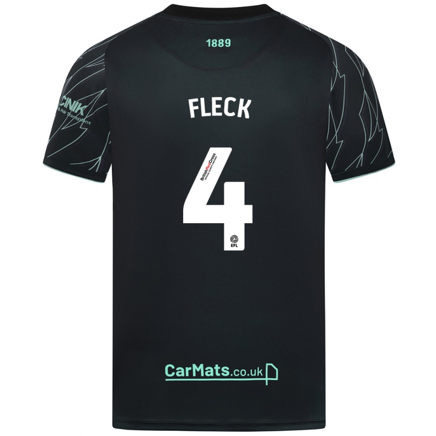 Niño Camiseta John Fleck #4 Negro Verde 2ª Equipación 2024/25 La Camisa Argentina