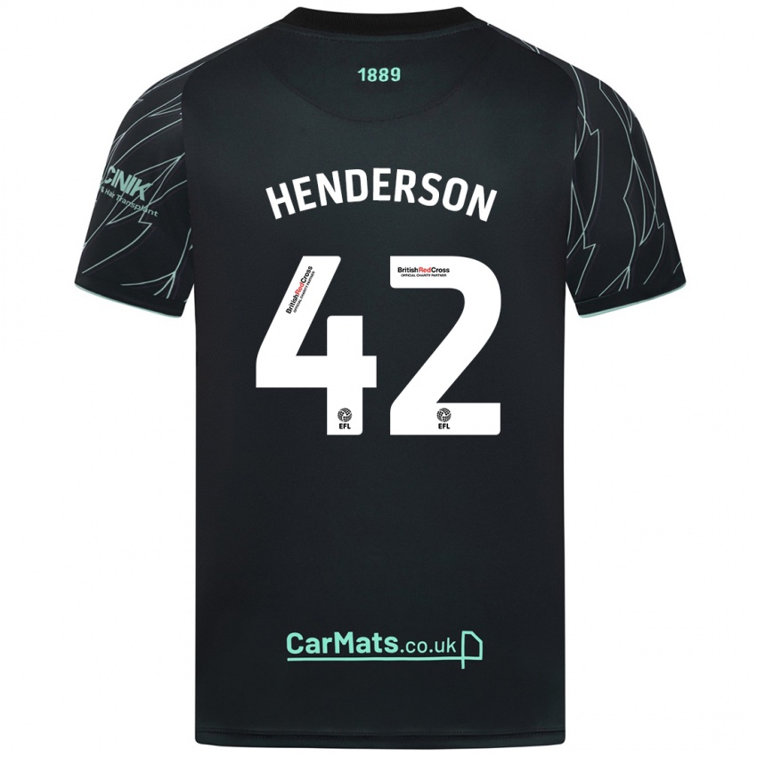 Niño Camiseta Peyton Henderson #42 Negro Verde 2ª Equipación 2024/25 La Camisa Argentina