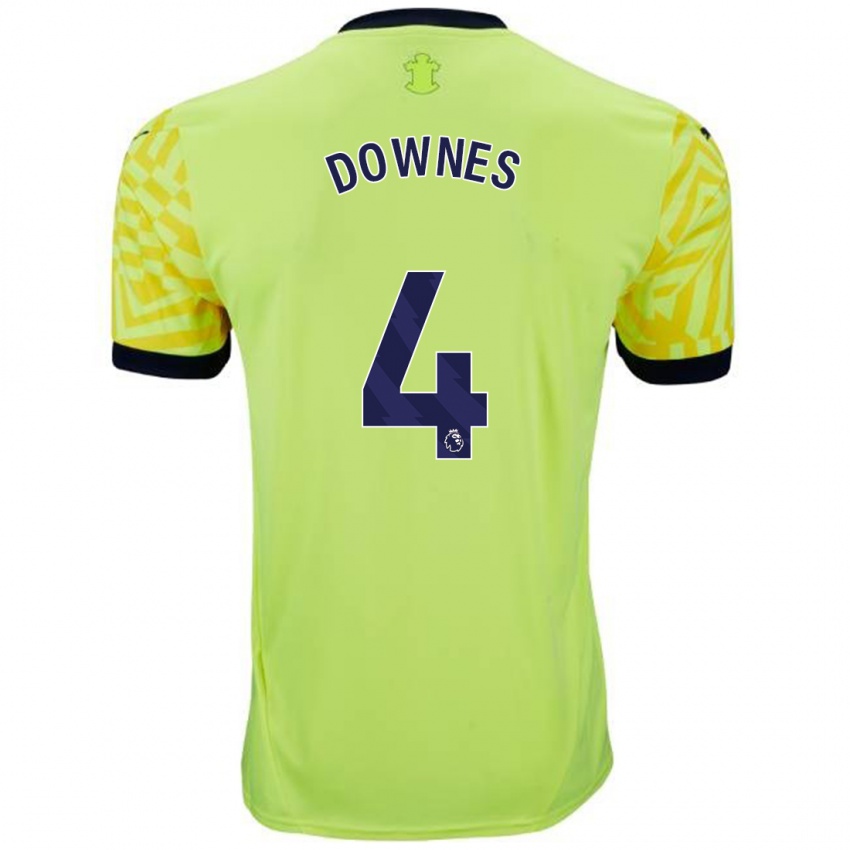 Niño Camiseta Flynn Downes #4 Amarillo 2ª Equipación 2024/25 La Camisa Argentina