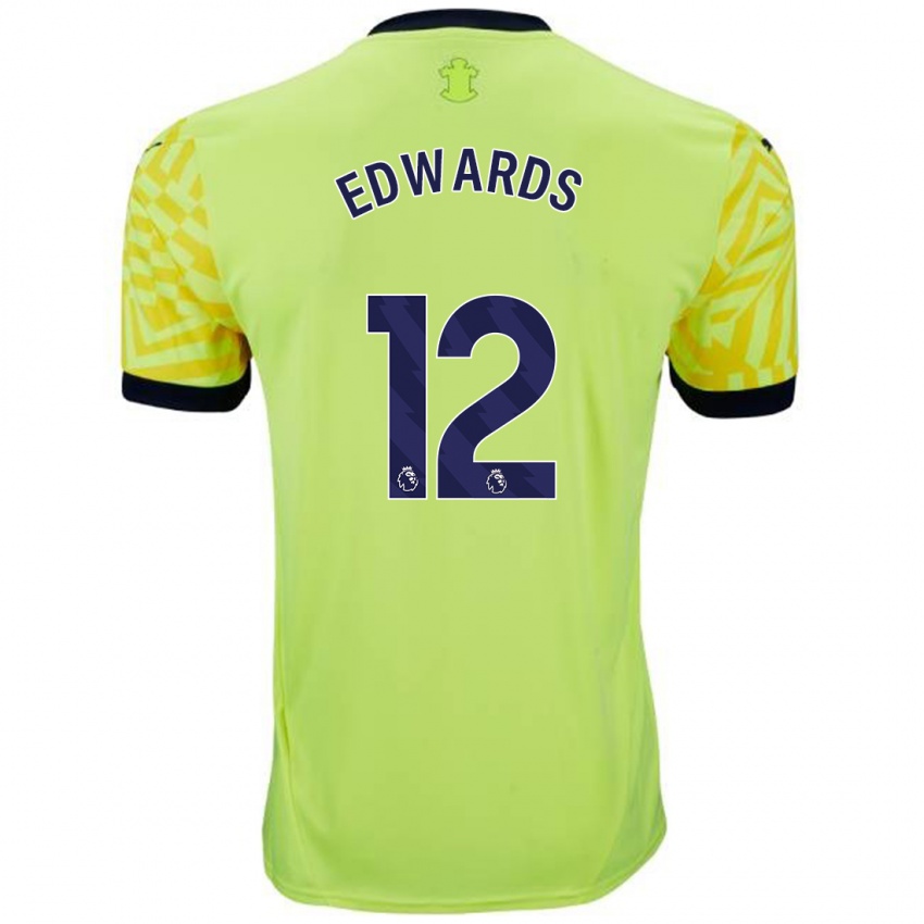 Niño Camiseta Ronnie Edwards #12 Amarillo 2ª Equipación 2024/25 La Camisa Argentina