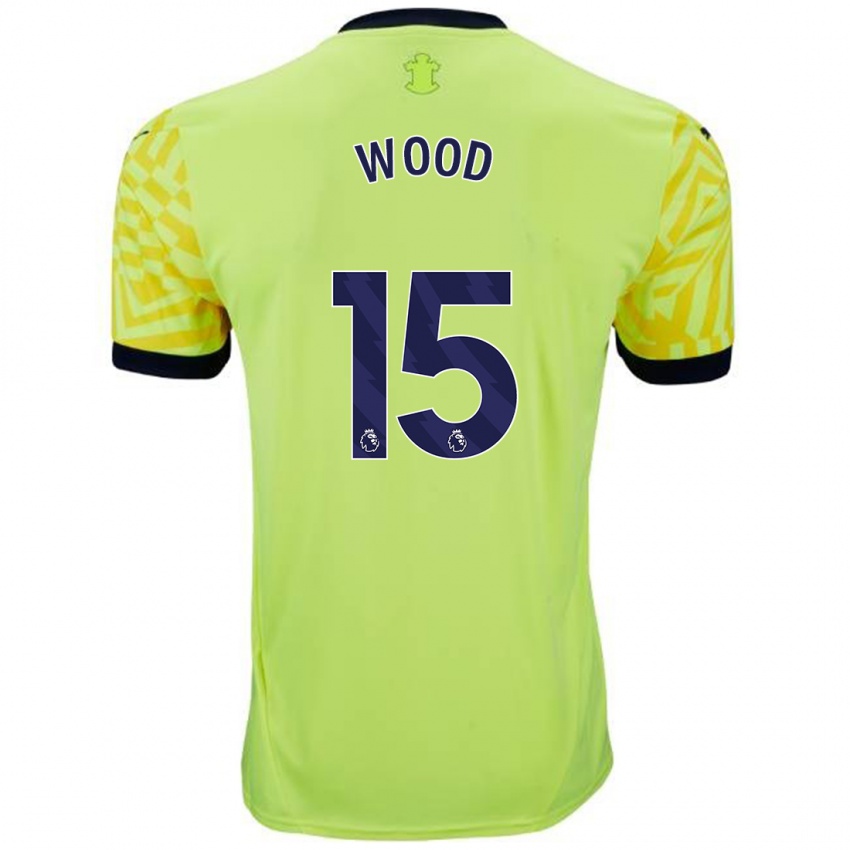 Niño Camiseta Nathan Wood #15 Amarillo 2ª Equipación 2024/25 La Camisa Argentina