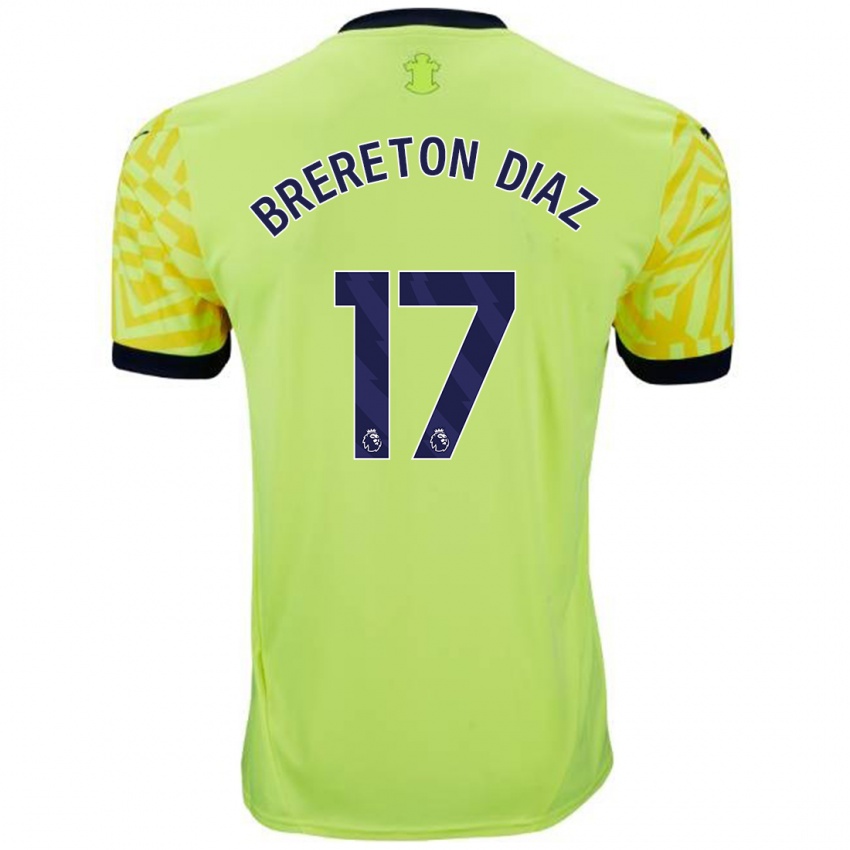 Niño Camiseta Ben Brereton Díaz #17 Amarillo 2ª Equipación 2024/25 La Camisa Argentina