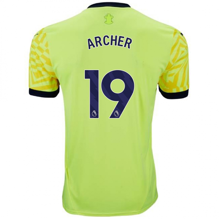 Niño Camiseta Cameron Archer #19 Amarillo 2ª Equipación 2024/25 La Camisa Argentina