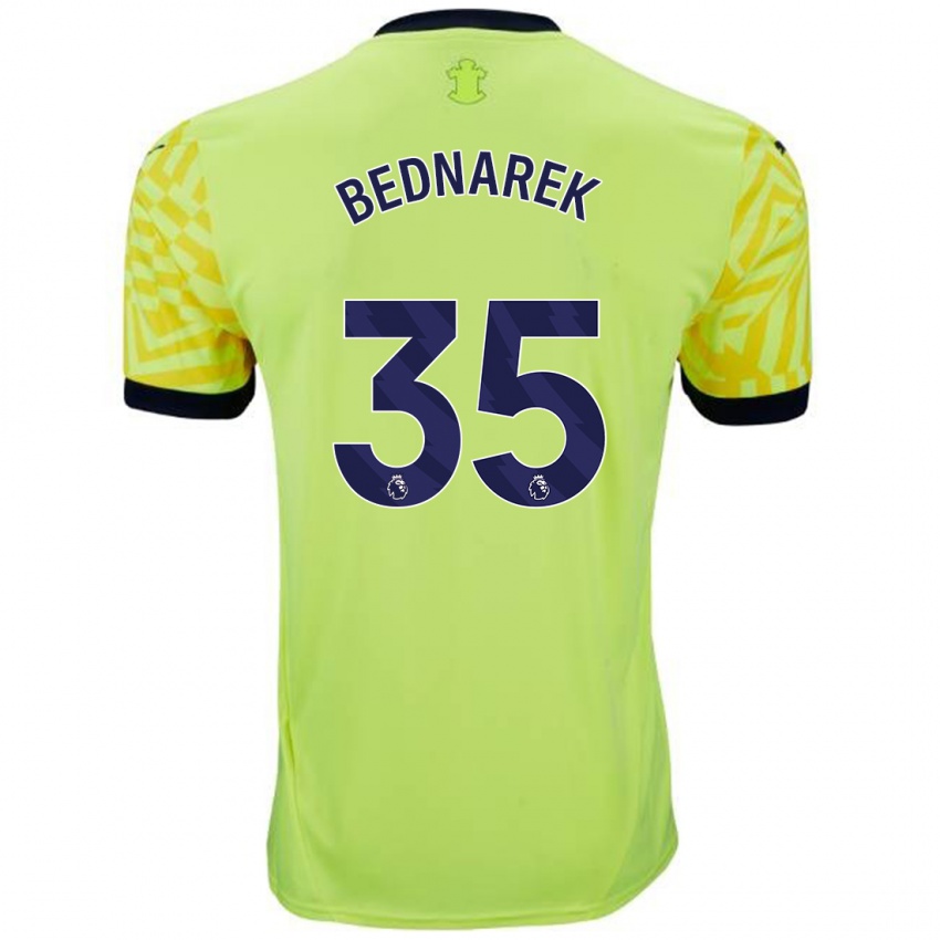 Niño Camiseta Jan Bednarek #35 Amarillo 2ª Equipación 2024/25 La Camisa Argentina