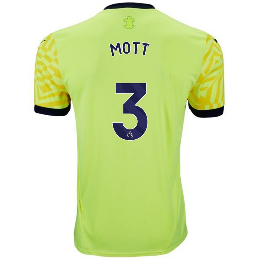 Niño Camiseta Millicent Mott #3 Amarillo 2ª Equipación 2024/25 La Camisa Argentina