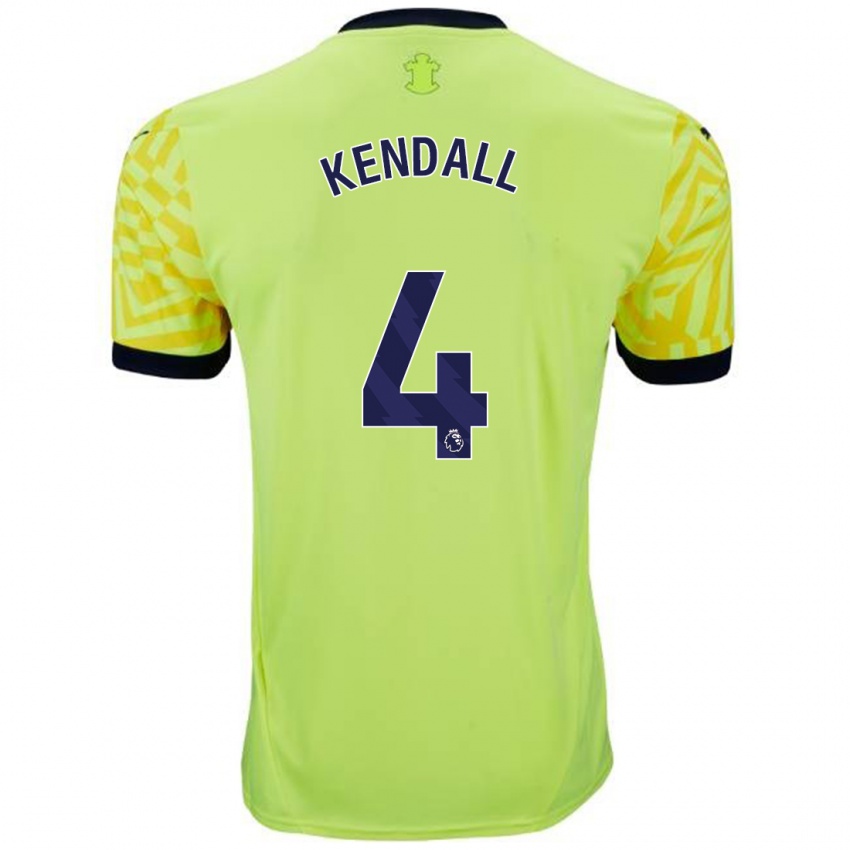 Niño Camiseta Lucia Kendall #4 Amarillo 2ª Equipación 2024/25 La Camisa Argentina