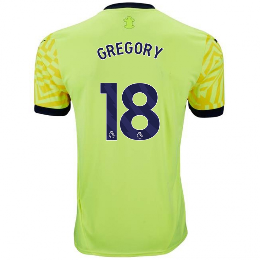 Niño Camiseta Freya Gregory #18 Amarillo 2ª Equipación 2024/25 La Camisa Argentina