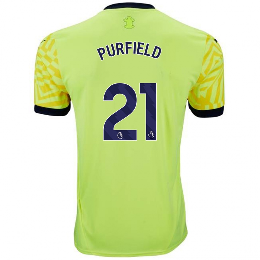 Niño Camiseta Jemma Purfield #21 Amarillo 2ª Equipación 2024/25 La Camisa Argentina