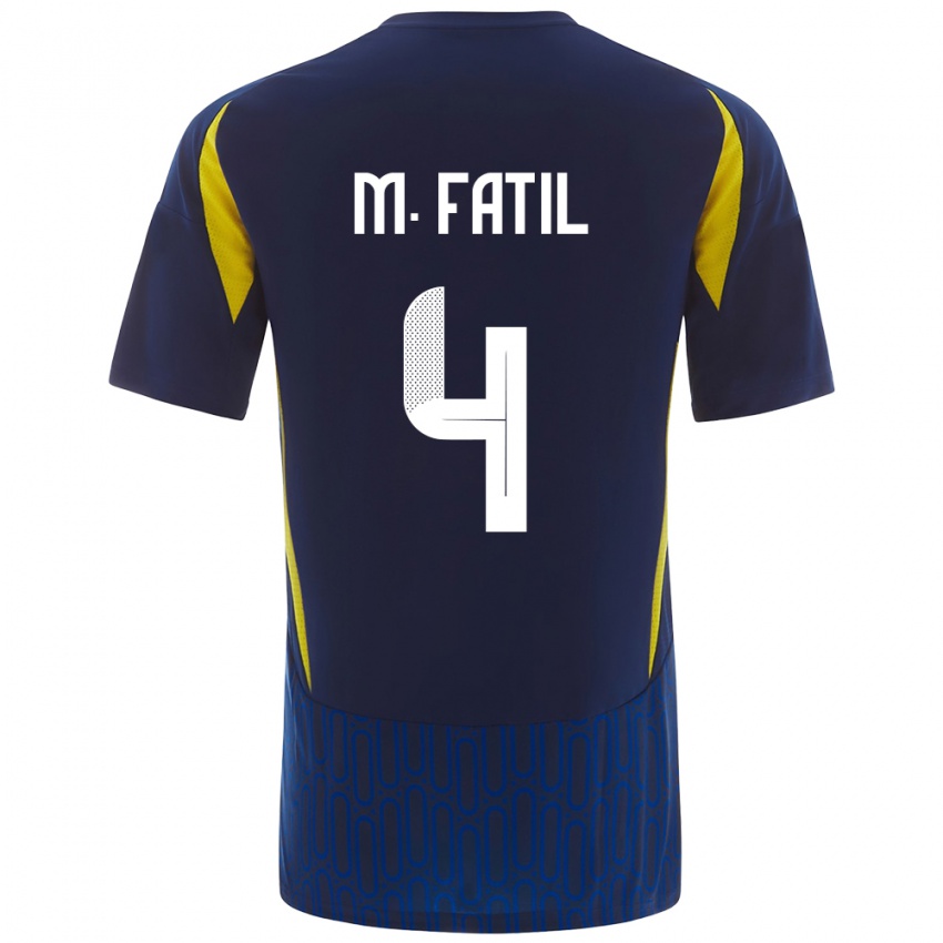 Niño Camiseta Mohammed Al-Fatil #4 Azul Amarillo 2ª Equipación 2024/25 La Camisa Argentina