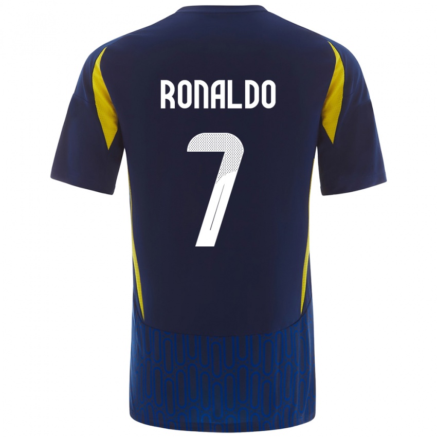 Niño Camiseta Cristiano Ronaldo #7 Azul Amarillo 2ª Equipación 2024/25 La Camisa Argentina