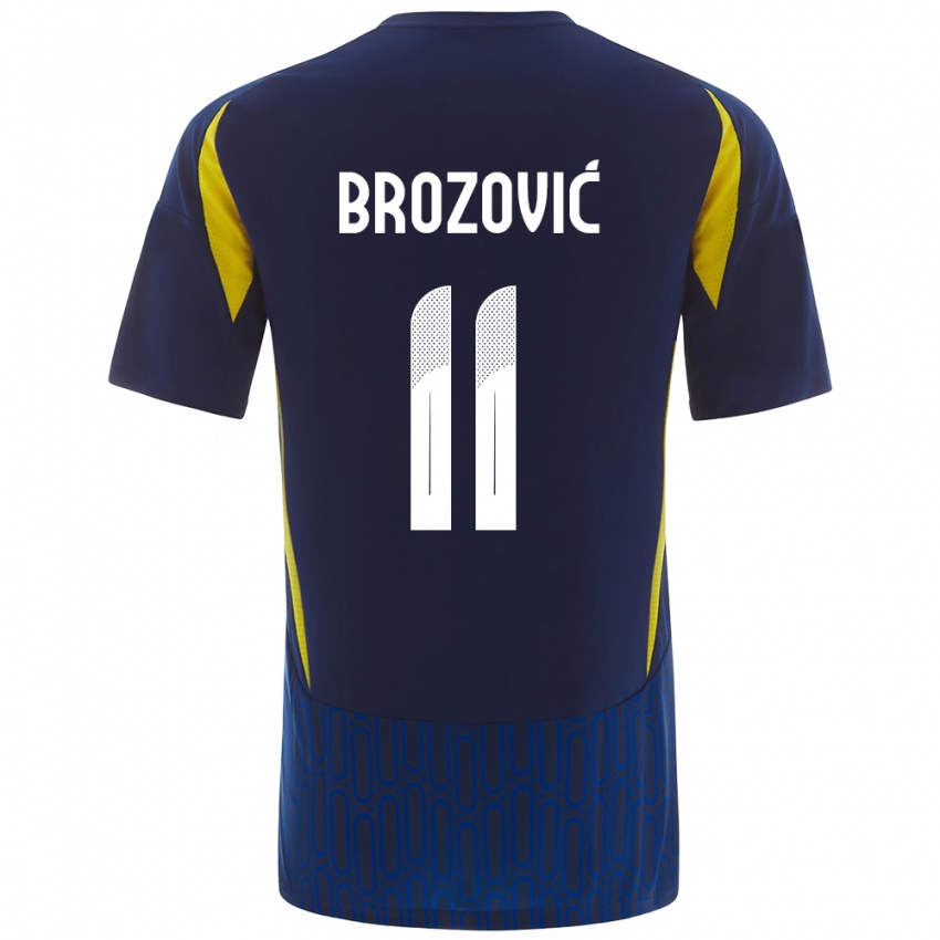 Niño Camiseta Marcelo Brozovic #11 Azul Amarillo 2ª Equipación 2024/25 La Camisa Argentina