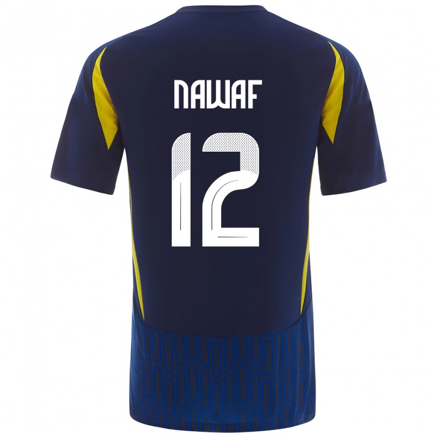 Niño Camiseta Nawaf Al-Boushal #12 Azul Amarillo 2ª Equipación 2024/25 La Camisa Argentina