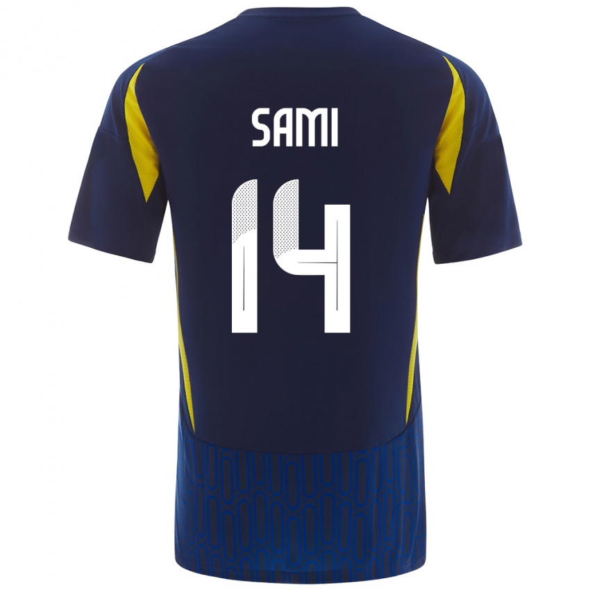 Niño Camiseta Sami Al-Najei #14 Azul Amarillo 2ª Equipación 2024/25 La Camisa Argentina