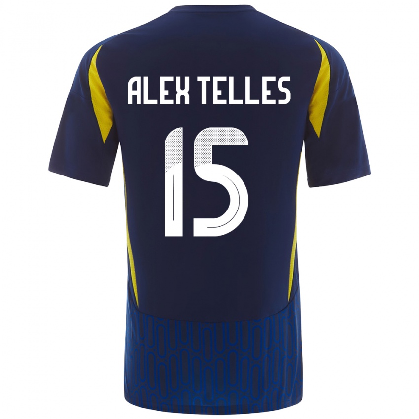 Niño Camiseta Alex Telles #15 Azul Amarillo 2ª Equipación 2024/25 La Camisa Argentina